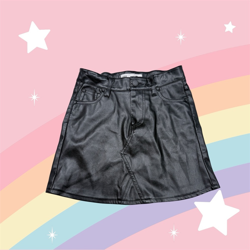 Cotton On Black Pleather  Mini Skirt